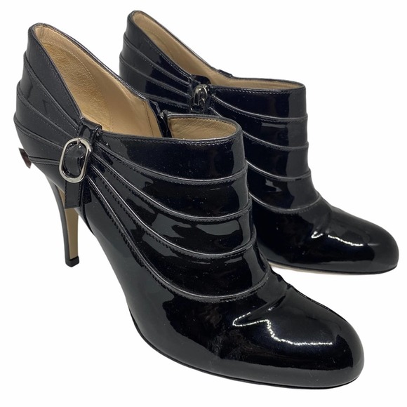 Valentino Garavani Black Leather Ankle Boots Heels - Picture 1 of 9